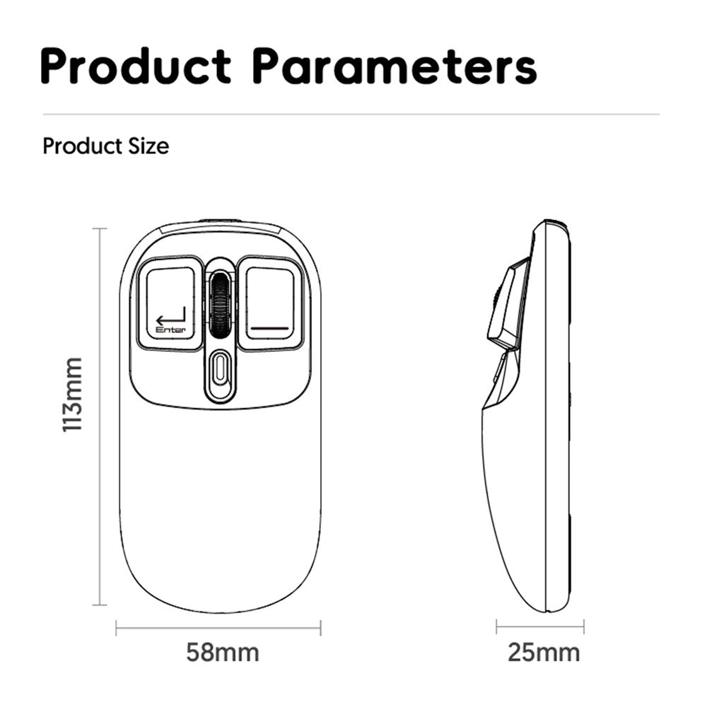 M533 2.4G+Bluetooth-compatible 5.0 Dual Mode Transparent Wireless Mouse with RGB Light