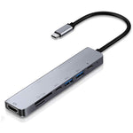 W65331 Type-C to HD PD USB Ports Card Reader HUB Adapter 7-in-1 Multi-function HUB Expander