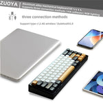 LMK66 Wireless+USB Wired+Bluetooth-compatible Mechanical Keyboard Kit with RGB Backlight