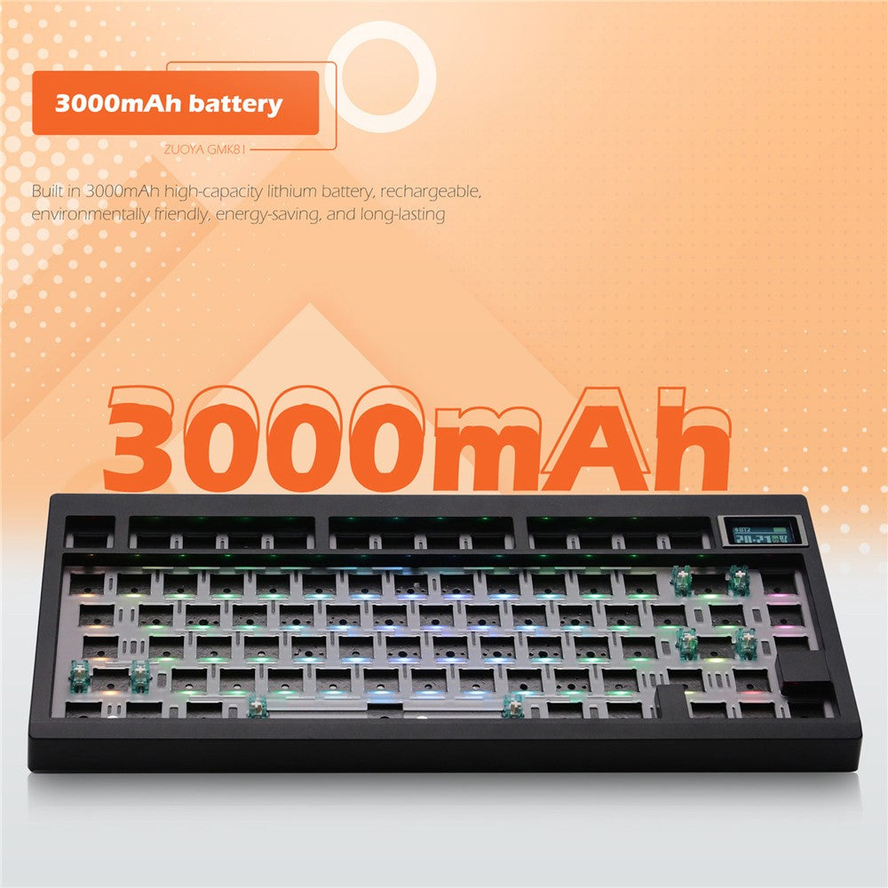GMK81 RGB Backlight Hot Swappable Wireless+USB-C Wired+Bluetooth-compatible Mechanical Keyboard Kit