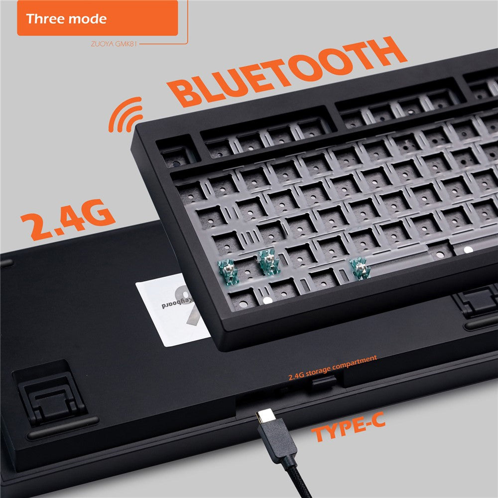 GMK81 RGB Backlight Hot Swappable Wireless+USB-C Wired+Bluetooth-compatible Mechanical Keyboard Kit