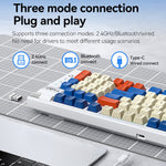 T-WOLF T70 Bluetooth-compatible / Wired / 2.4G Wireless Keyboard RGB Backlit 97-Key Mechanical Keyboard