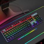 T-WOLF T17 USB Wired Keyboard 104-Key Color Backlit Computer Gaming Mechanical Keyboard