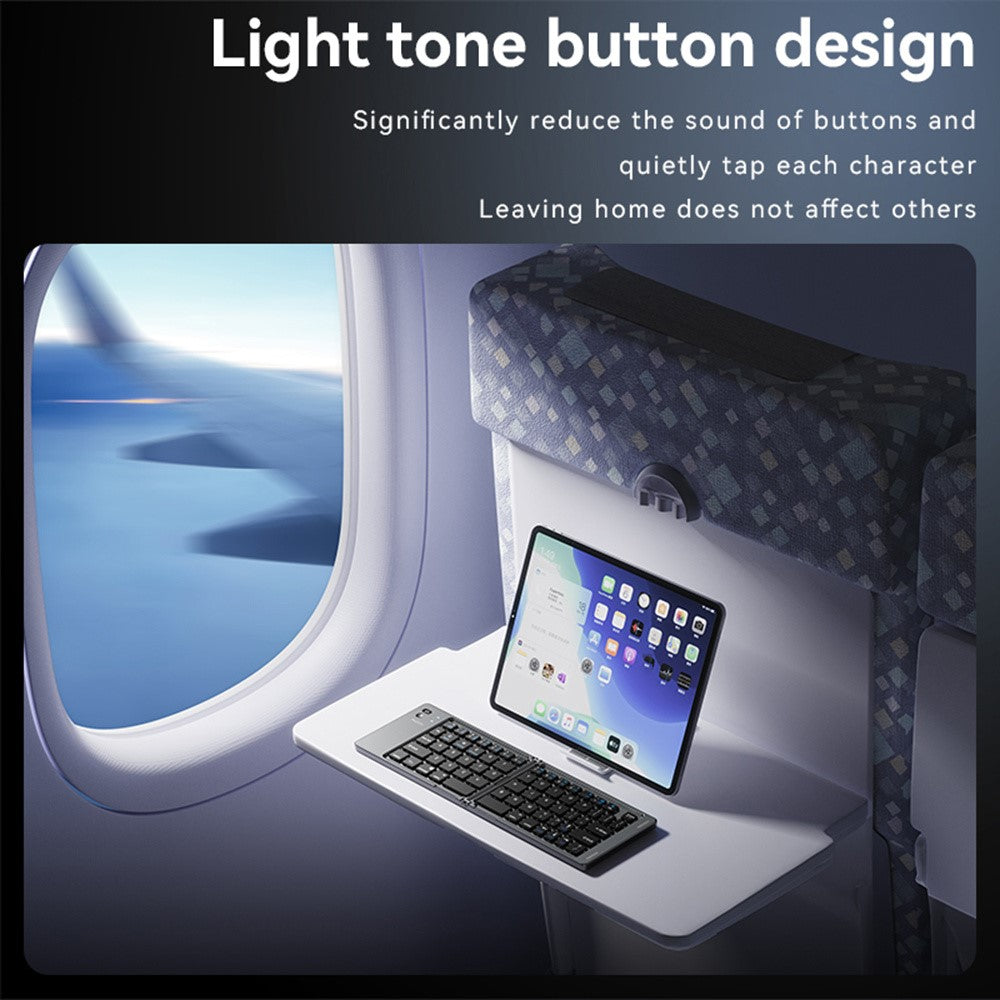 YESIDO KB27 Ultratynd Mini To-fold Bluetooth-kompatibelt Tastatur til Macos Windows Ios, Engelsk + Arabisk