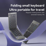 YESIDO KB27 Ultratynd Mini To-fold Bluetooth-kompatibelt Tastatur til Macos Windows Ios, Engelsk + Arabisk