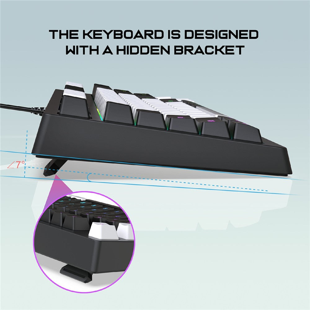Y-FRUITFUL G69 Gaming Mechanical Feel Keyboard 87 Keys RGB Backlit USB Wired Esports Keyboard