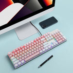 Y-FRUITFUL K135 104-tast RGB Mekanisk Gaming Kontor Vandtæt Tastatur Blå Switches