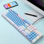 Y-FRUITFUL K135 104-tast RGB Mekanisk Gaming Kontor Vandtæt Tastatur Blå Switches