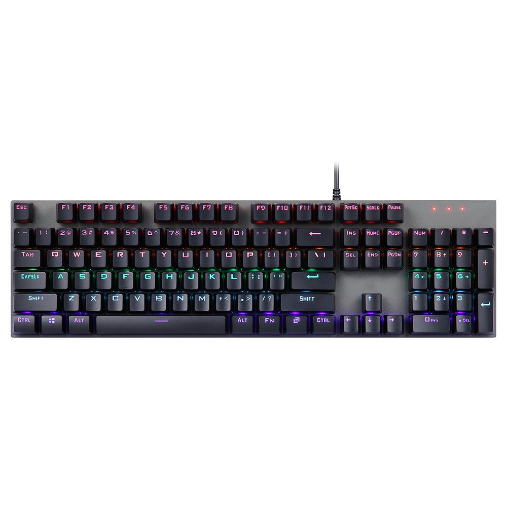 Y-FRUITFUL K135 104-tast RGB Mekanisk Gaming Kontor Vandtæt Tastatur Blå Switches