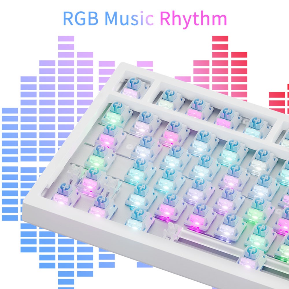 AJAZZ AK820pro Wireless Mechanical Keyboard Bluetooth-compatible Tri-Mode with Flying Fish Switches 81 Keys RGB Backlit Keyboard