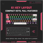 ONIKUMA G55 61 Keys Wired Keyboard with RGB Light Mechanical Gaming Keyboard for PC / Mac / Linux