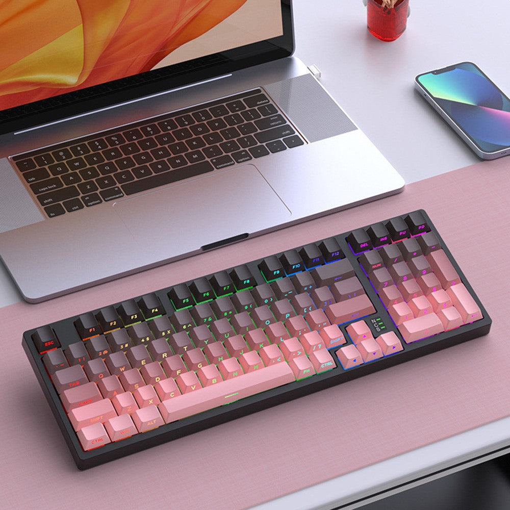 Y-FRUITFUL K98Pro 98 Taster Mekanisk Tastatur Triple Mode Hot-Swappable Gaming Tastatur med RGB Baggrundsbelysning
