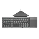 KF86 MAX Foldable Wireless Bluetooth-Compatible Keyboard with Touchpad + Leather Case