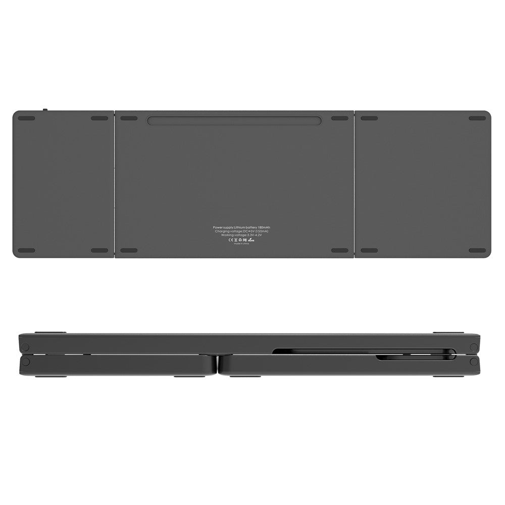 KF86 MAX Foldable Wireless Bluetooth-Compatible Keyboard with Touchpad + Leather Case