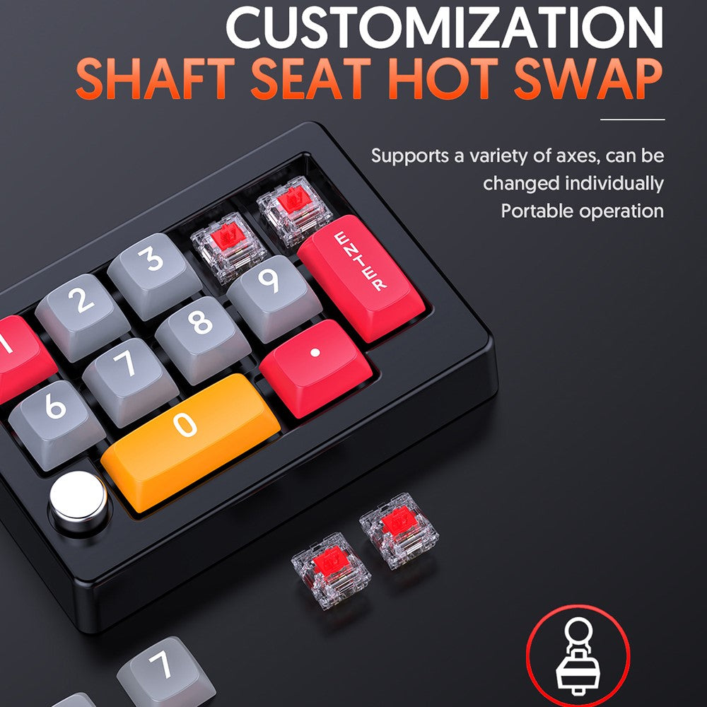 MKESPN K808 Mini Mekanisk Tastatur 13 Taster Hot-Swappable RGB Baggrundsbelyst Programmerbart Tastatur