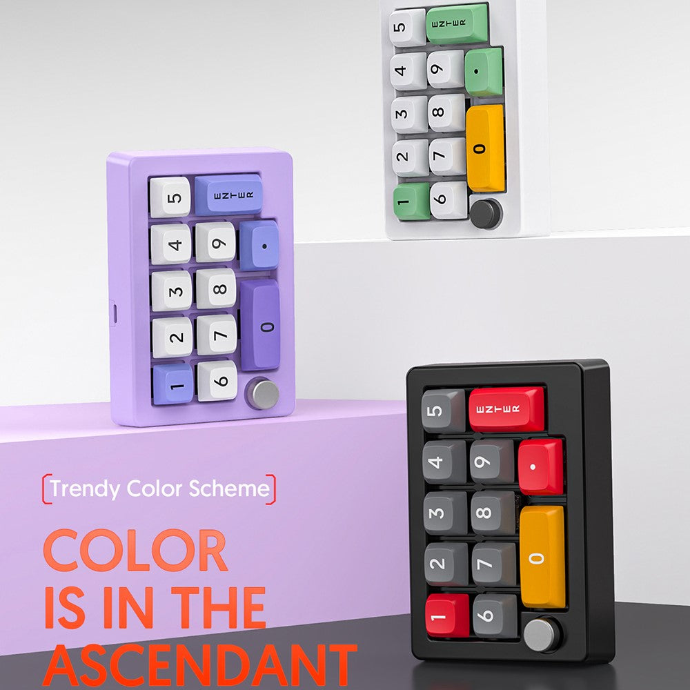 MKESPN K808 Mini Mekanisk Tastatur 13 Taster Hot-Swappable RGB Baggrundsbelyst Programmerbart Tastatur