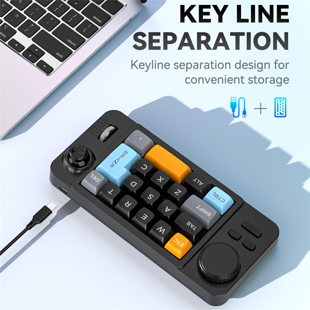 MKESPN K811 Gaming 22 taster tastatur RGB baggrundsbelyst mekanisk makroprogrammerbart tastatur med drejeknap joystick