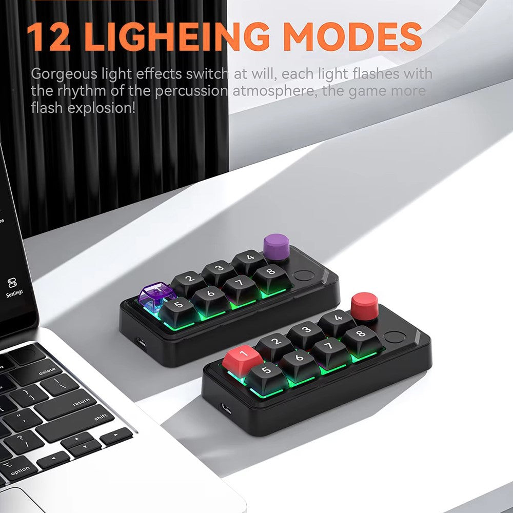 MKESPN K815A Programmerbart Gaming Tastatur med 8 Taster, Hot-Swappable, RGB Lys, Mini Mekanisk Numerisk Tastatur