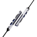 WIWU HB003 5-i-1 Multifunktionshub USB + Type C til USB 3.0 / 2x USB 2.0 / SD- og TF-kortlæser Udvidelsesdock