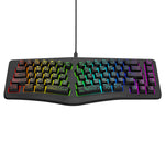 Y-FRUITFUL YF10 Ergonomisk Gaming Tastatur 69-tast RGB Baggrundsbelyst Kablet Membrantastatur til Kontor/Gaming
