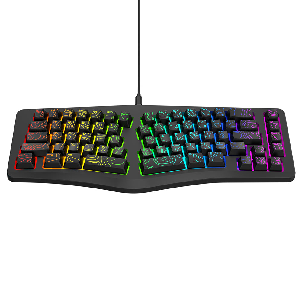 Y-FRUITFUL YF10 Ergonomisk Gaming Tastatur 69-tast RGB Baggrundsbelyst Kablet Membrantastatur til Kontor/Gaming