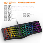 Y-FRUITFUL YF10 Ergonomisk Gaming Tastatur 69-tast RGB Baggrundsbelyst Kablet Membrantastatur til Kontor/Gaming