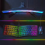 Y-FRUITFUL YF10 Ergonomisk Gaming Tastatur 69-tast RGB Baggrundsbelyst Kablet Membrantastatur til Kontor/Gaming