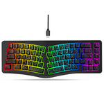 Y-FRUITFUL YF10 Ergonomisk Gaming Tastatur 69-tast RGB Baggrundsbelyst Kablet Membrantastatur til Kontor/Gaming