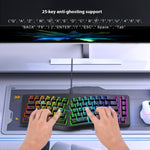 Y-FRUITFUL YF10 Ergonomisk Gaming Tastatur 69-tast RGB Baggrundsbelyst Kablet Membrantastatur til Kontor/Gaming