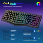 Y-FRUITFUL YF10 Ergonomisk Gaming Tastatur 69-tast RGB Baggrundsbelyst Kablet Membrantastatur til Kontor/Gaming