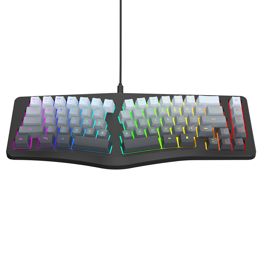 Y-FRUITFUL YF10 Ergonomisk Gaming Tastatur 69-tast RGB Baggrundsbelyst Kablet Membrantastatur til Kontor/Gaming