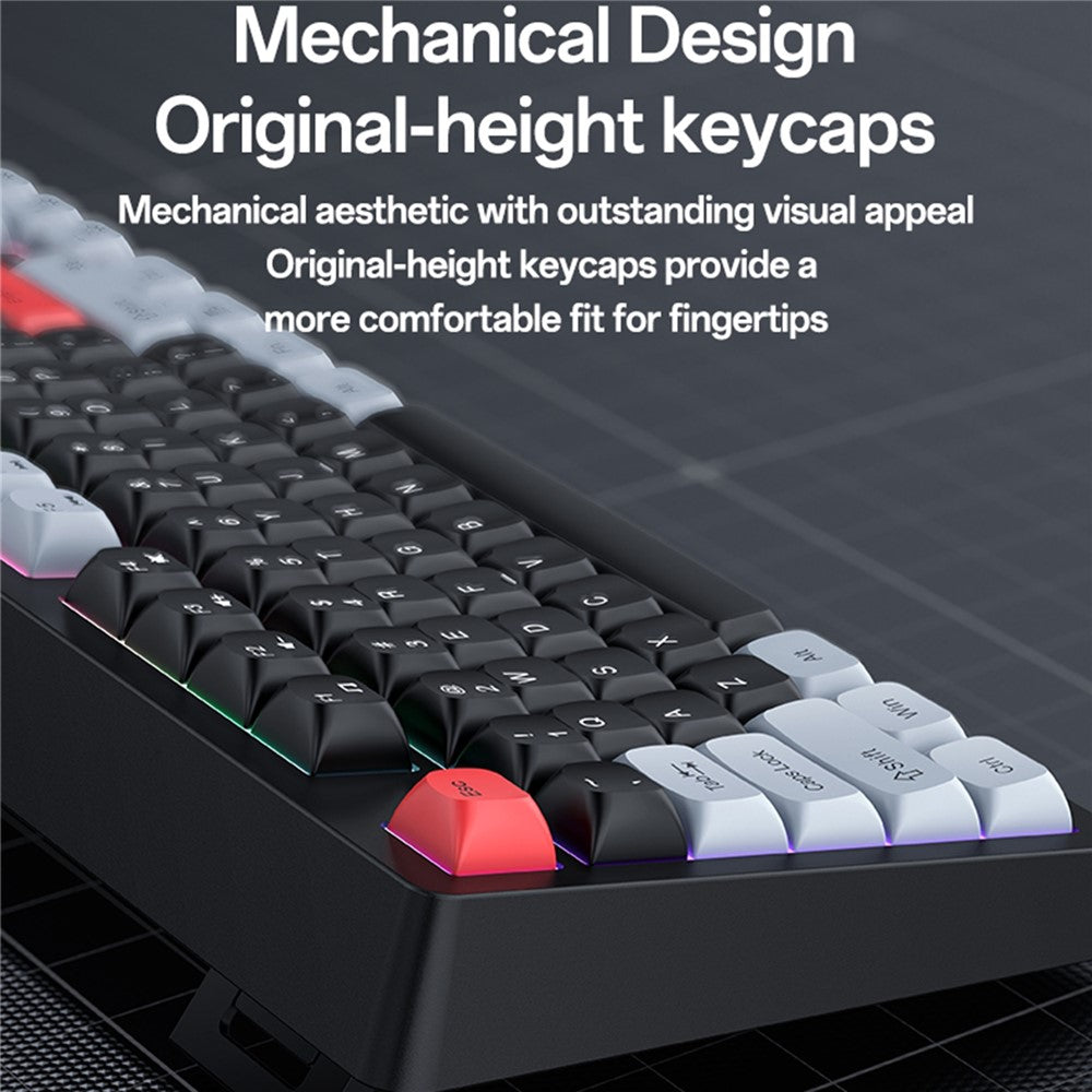 YESIDO KB44 104-tasters kablet tastatur med RGB-baggrundsbelysning Støjsvagt mekanisk tastatur, engelsk + arabisk version