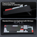 YESIDO KB44 104-tasters kablet tastatur med RGB-baggrundsbelysning Støjsvagt mekanisk tastatur, engelsk + arabisk version