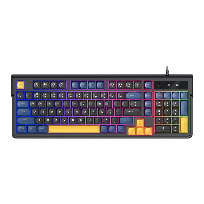 T-WOLF T13 Kabelforbundet Gaming Tastatur Mekanisk Følelse 98-Tasters Tastatur med RGB Baggrundsbelysning til Windows / Mac