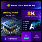 H96 MAX M9S Android 14.0 TV Boks 4GB RAM + 32GB ROM 8K Ultra HD Streaming Enhed 1000M LAN WiFi 6 BT5.4