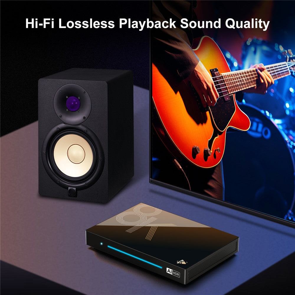 H96 MAX M9S Android 14.0 TV Boks 4GB RAM + 32GB ROM 8K Ultra HD Streaming Enhed 1000M LAN WiFi 6 BT5.4