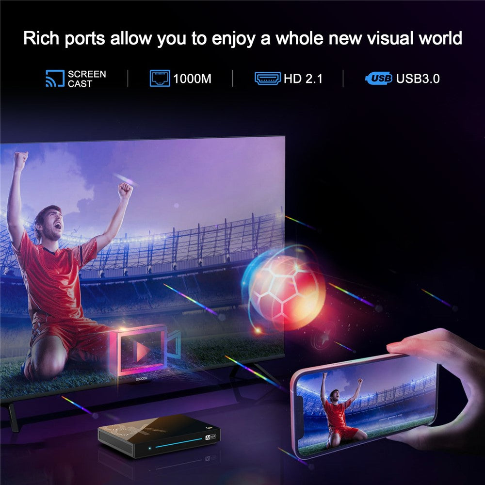 H96 MAX M9S Android 14.0 TV Boks 4GB RAM + 32GB ROM 8K Ultra HD Streaming Enhed 1000M LAN WiFi 6 BT5.4