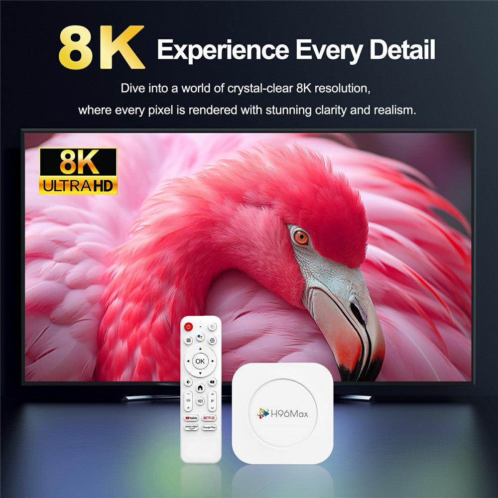 H96 MAX M1 Plus 8K Intelligent Android TV Box 4+32GB WiFi6 BT5.4 Stemmeassistent Medieafspiller