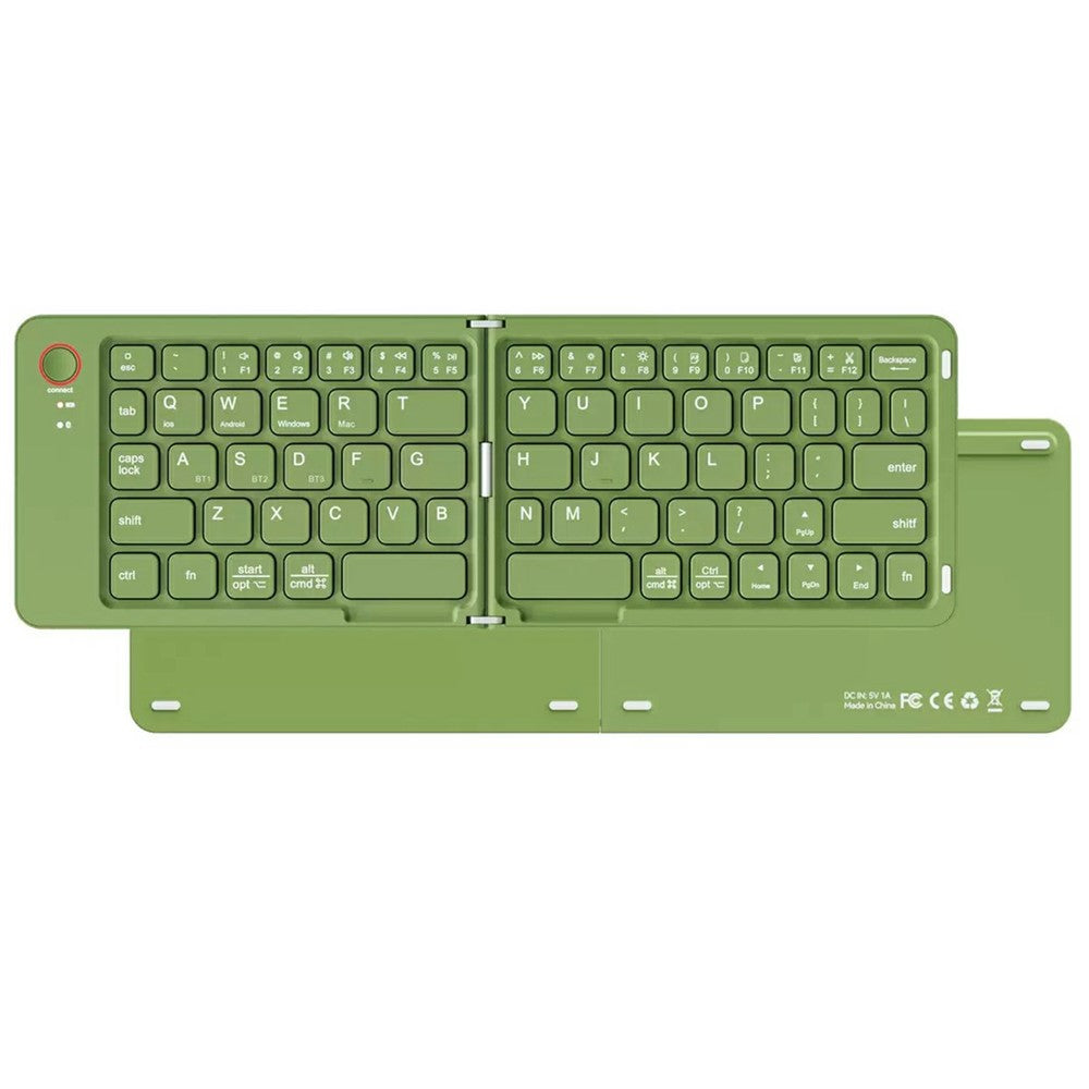 B023 68-Key Wireless Keyboard Magnetic Folding Bluetooth-compatible Keyboard with Phone Holder Stand