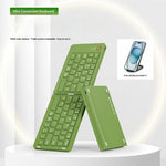 B023 68-Key Wireless Keyboard Magnetic Folding Bluetooth-compatible Keyboard with Phone Holder Stand