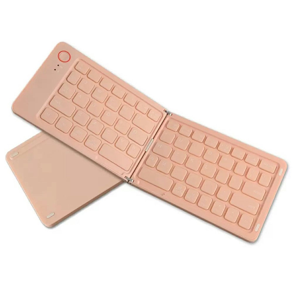 B023 68-Key Wireless Keyboard Magnetic Folding Bluetooth-compatible Keyboard with Phone Holder Stand