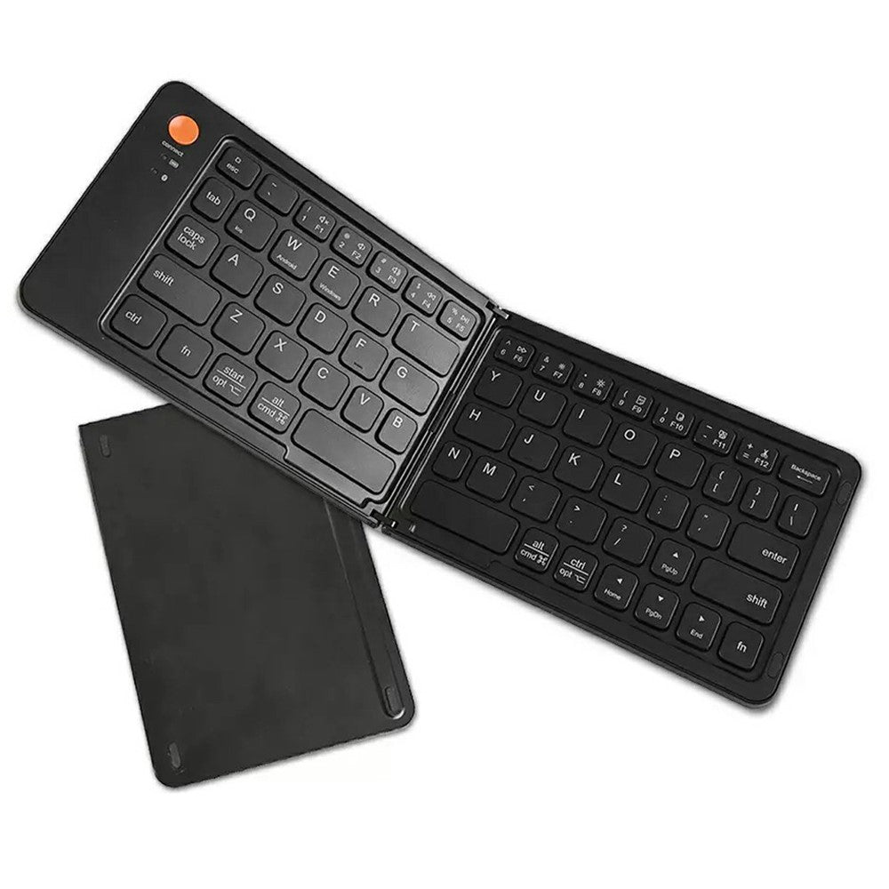 B023 68-Key Wireless Keyboard Magnetic Folding Bluetooth-compatible Keyboard with Phone Holder Stand