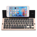 608 Tri-Fold Bluetooth-Compatible Keyboard Dual Channel Aluminum Alloy Keyboard for iOS Android