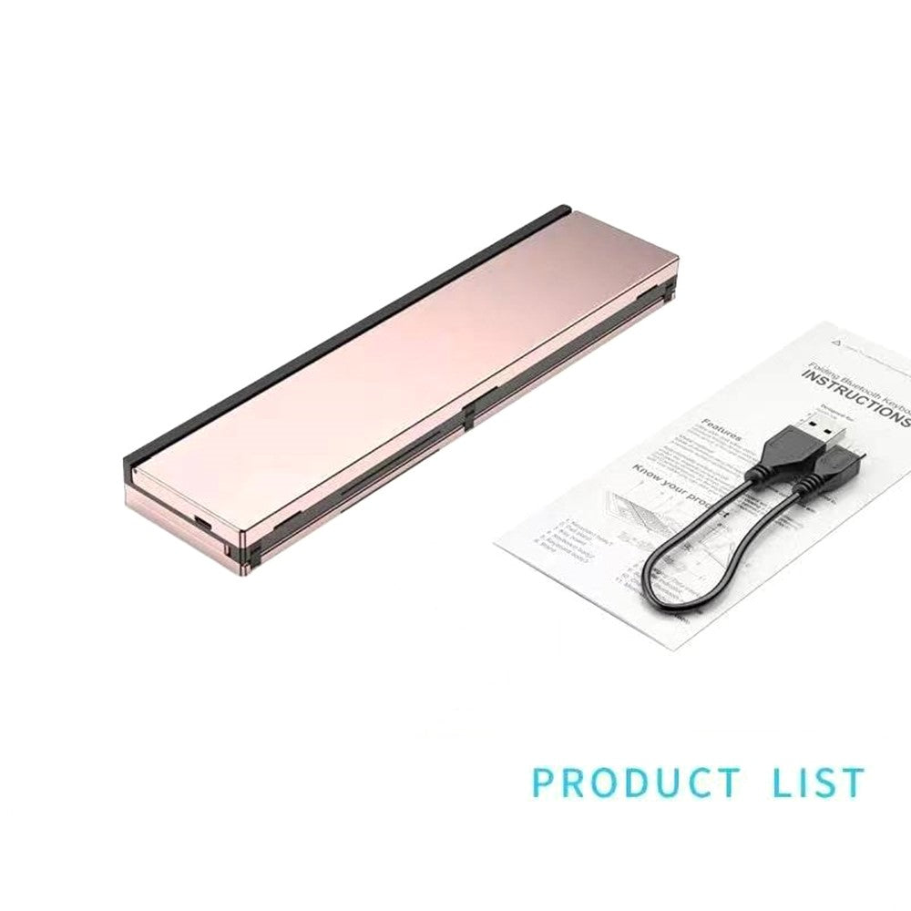608 Tri-Fold Bluetooth-Compatible Keyboard Dual Channel Aluminum Alloy Keyboard for iOS Android