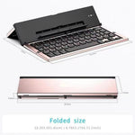 608 Tri-Fold Bluetooth-Compatible Keyboard Dual Channel Aluminum Alloy Keyboard for iOS Android
