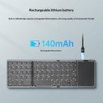 B089 Foldable Wireless Bluetooth-Compatible Keyboard with Touchpad for Phones / Tablets / Laptops