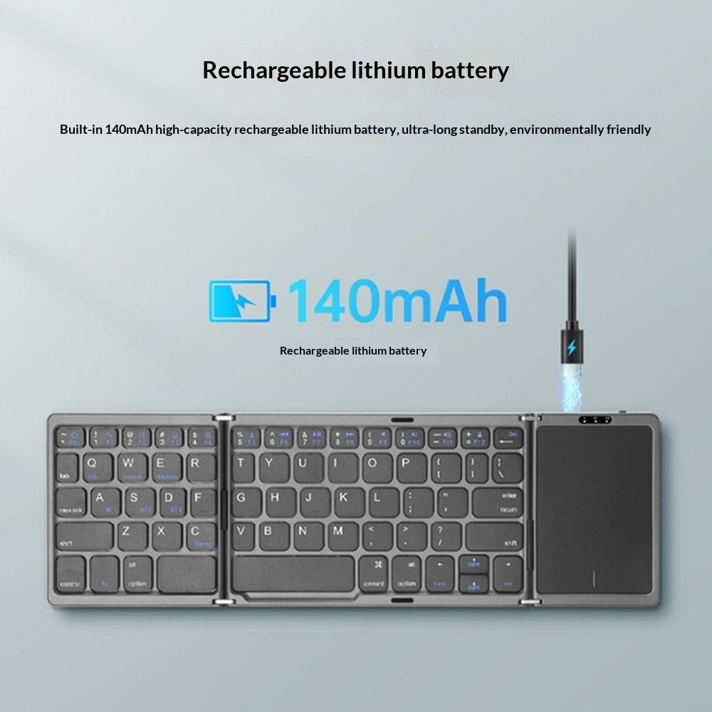 B089 Foldable Wireless Bluetooth-Compatible Keyboard with Touchpad for Phones / Tablets / Laptops