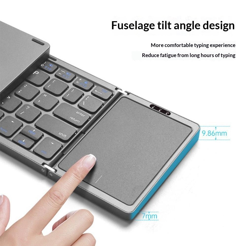 B089 Foldable Wireless Bluetooth-Compatible Keyboard with Touchpad for Phones / Tablets / Laptops