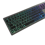 E15 Tre-tilstands trådløst tastatur 110 taster RGB-baggrundsbelysning Lydløst tastatur til kontor- og hjemmebrug