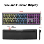E15 Tre-tilstands trådløst tastatur 110 taster RGB-baggrundsbelysning Lydløst tastatur til kontor- og hjemmebrug